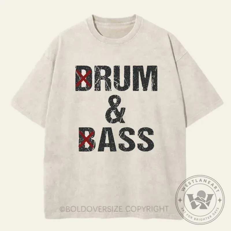 Vintage Drum And Bass Washed Style Music Festival T-Shirt
