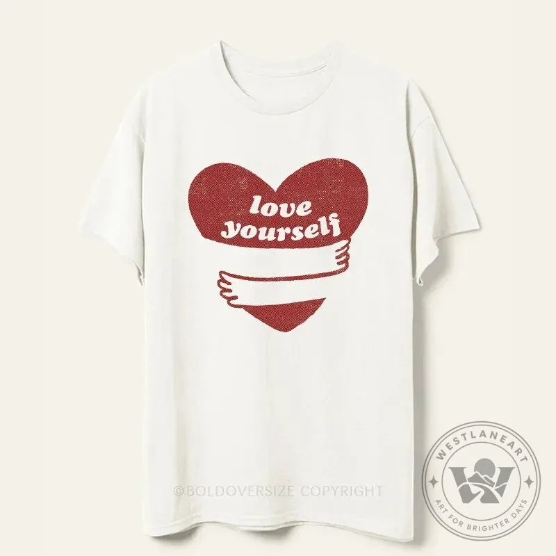 Love Yourself Heart Hugging Hands Self Love Graphic T-Shirt