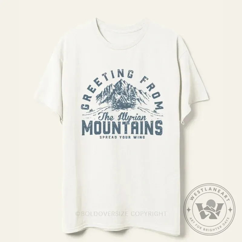 Illyrian Mountains Vintage Travel Poster Style T-Shirt